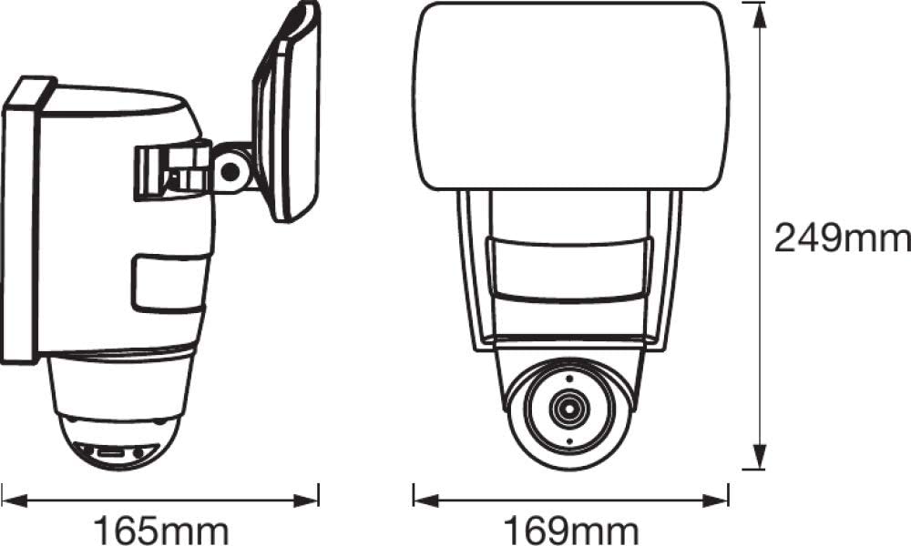 dimensions caméra de sécurité